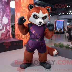Purple Red Panda mascot...