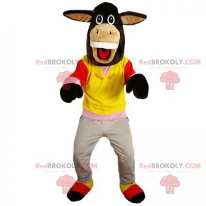 Glimlachende ezelmascotte in sportkleding - Redbrokoly.com