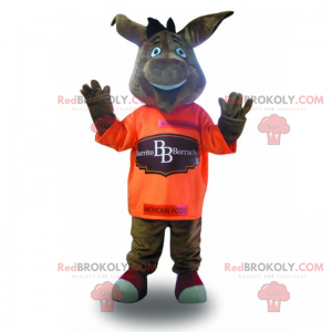 Glimlachend dier mascotte met oranje t-shirt - Redbrokoly.com