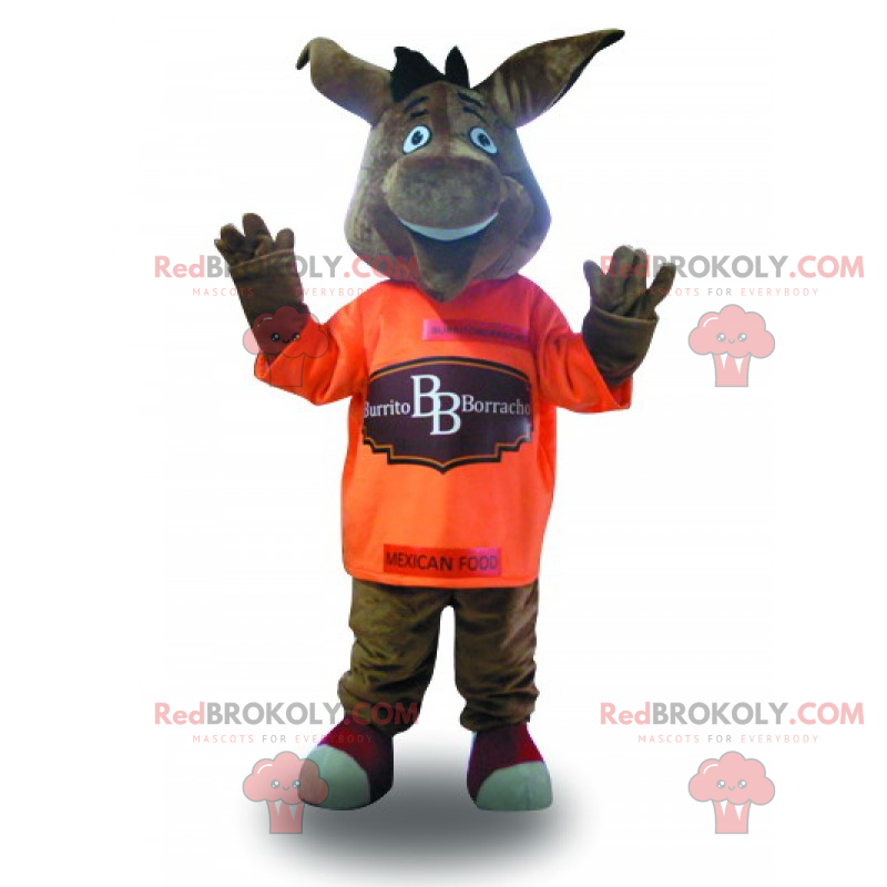 Smiling animal mascot with orange t-shirt - Redbrokoly.com