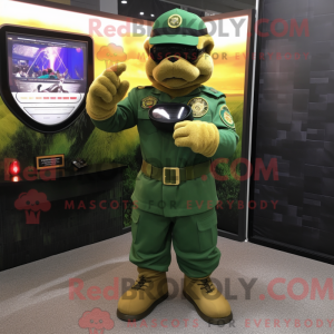 Gold Green Beret mascot...