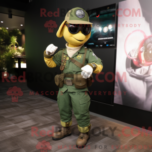Gold Green Beret mascot...