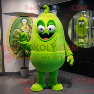 Lime Green Cucumber mascot...