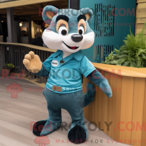 Teal Marten mascottekostuum...