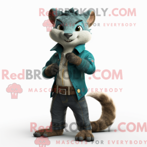 Teal Marten mascottekostuum...