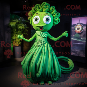 Grøn Medusa maskot kostume...
