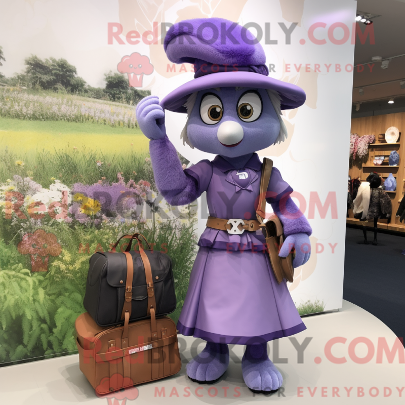 Fantasia de mascote de commando lavanda com saia longa e bolsas - Mascotes de comando - REBROKO_245459 - RedBrokoly.com