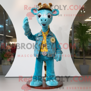 Teal Giraffe Maskottchen...