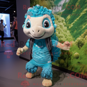 Cyan Pangolin mascot...