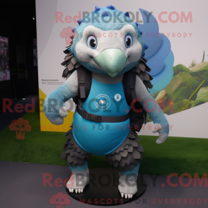 Cyan Pangolin mascot...
