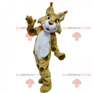 Savannah animal mascot - Lynx with long eyelashes -