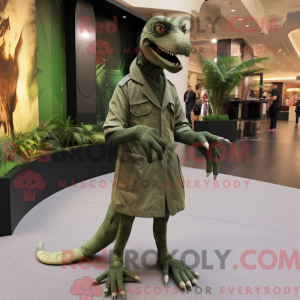 Oliven Velociraptor maskot...