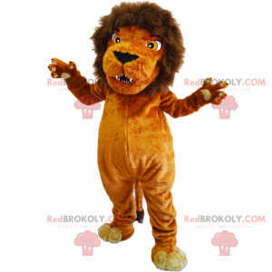 Vilde dyr maskot - løve med manke - Redbrokoly.com