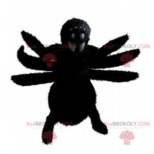 Sort edderkop maskot - Redbrokoly.com