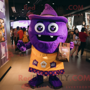 Personaggio mascotte viola...