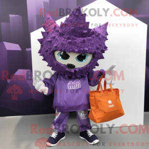 Personaggio mascotte viola...