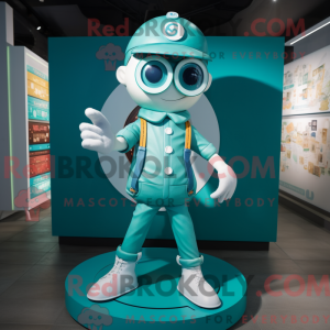 Teal Plate Spinner maskot...