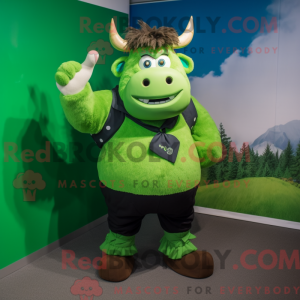 Green Yak mascot costume...