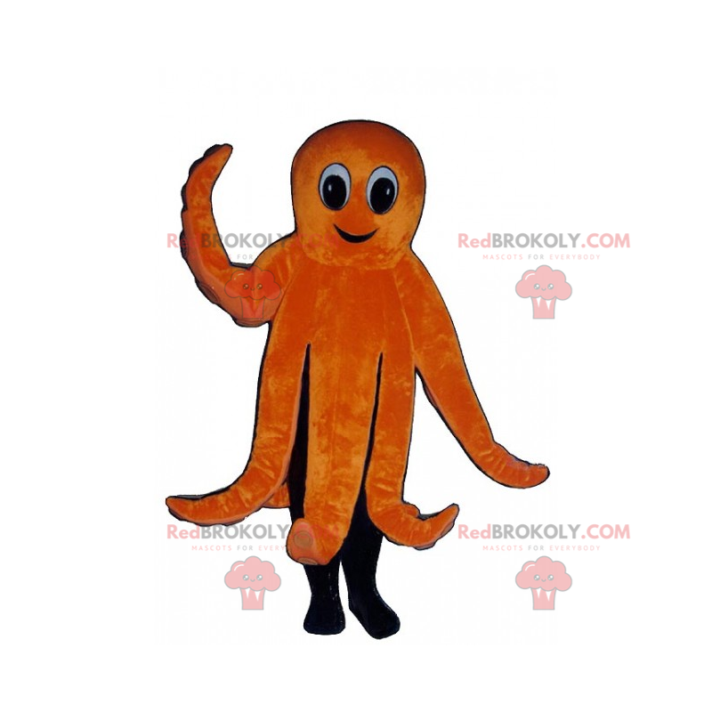 Liebenswertes Orangenkrakenmaskottchen - Redbrokoly.com