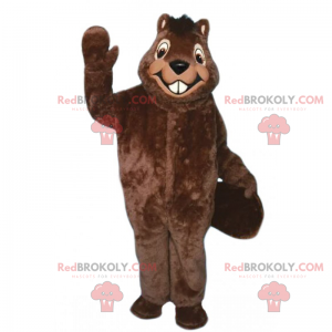 Grote glimlachende bevermascotte - Redbrokoly.com