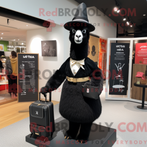Black Llama mascot costume...