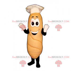 Baguette mascot with chef hat - Redbrokoly.com