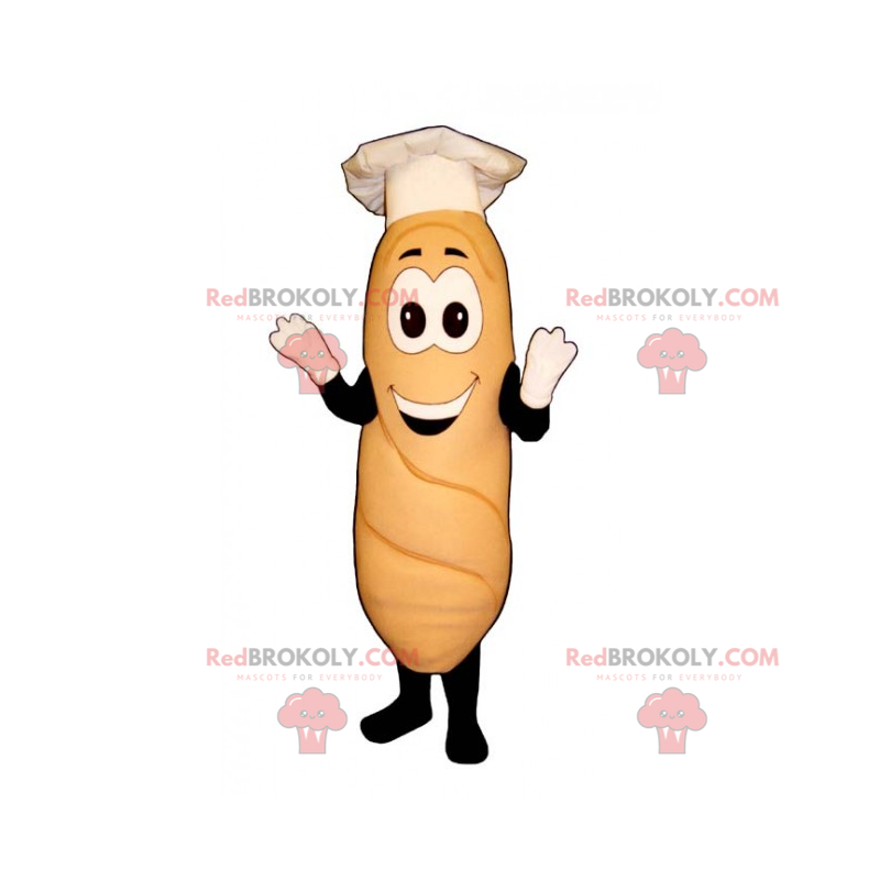 Baguette mascot with chef hat - Redbrokoly.com
