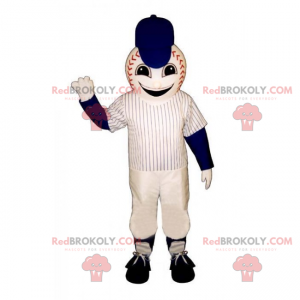 Mascota de pelota de béisbol con uniforme - Redbrokoly.com