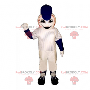 Mascote da bola de beisebol com uniforme - Redbrokoly.com