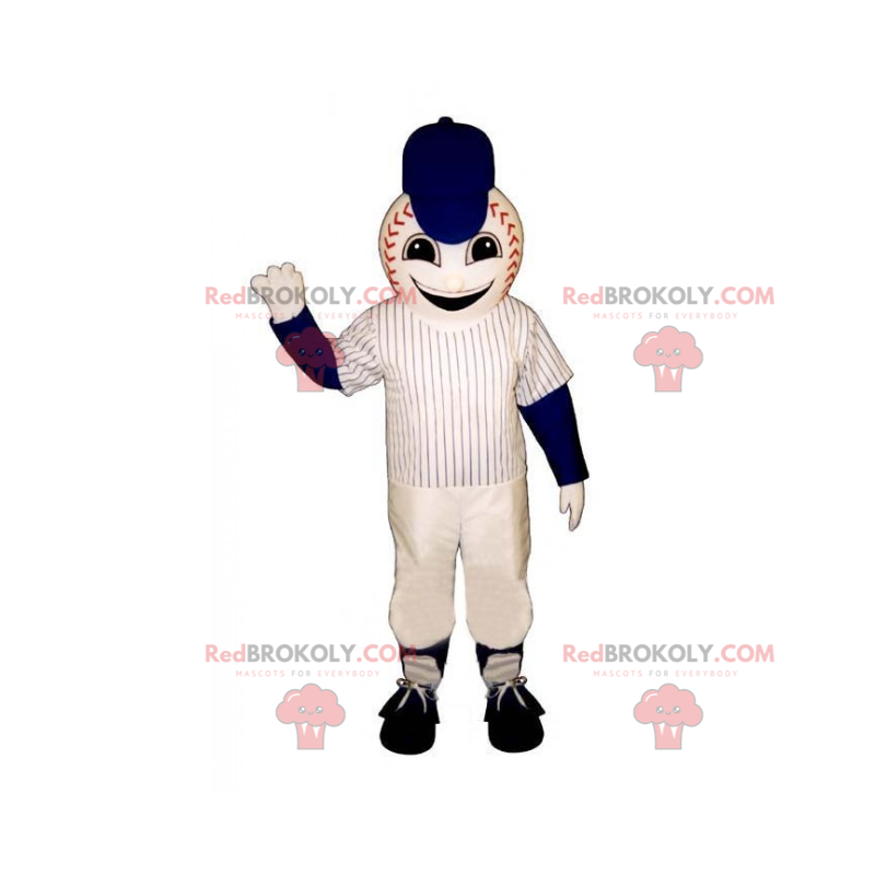 Maskot baseballového míče s uniformou - Redbrokoly.com