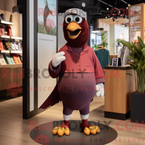 Maroon Pigeon mascot...