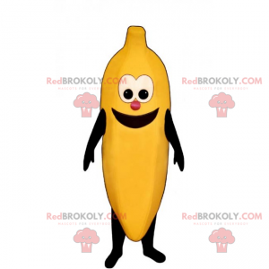 Banaanmascotte met lachend gezicht - Redbrokoly.com