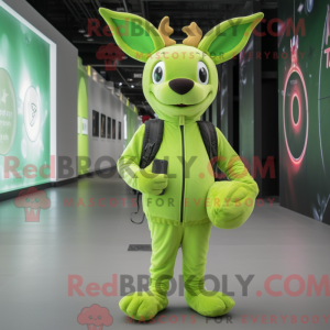 Limegrønn tem uma figura de...