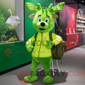 Limegrønn tem uma figura de...