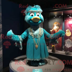 Teal Trapeze Artist mascot...