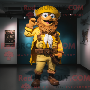 Gul Pirate maskot drakt...