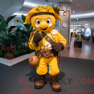 Gul Pirate maskot drakt...