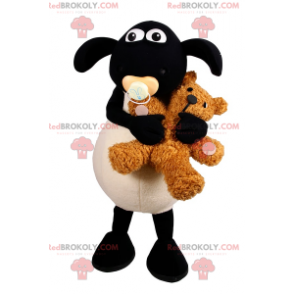 Baby sheep mascot with accessories - Redbrokoly.com