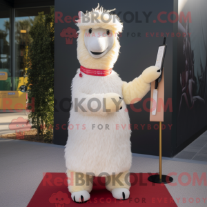 Cream Alpaca mascot costume...