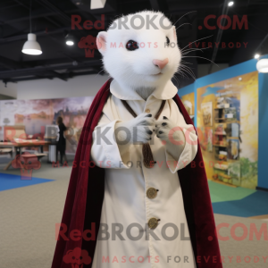 Hvid ilder maskot kostume...