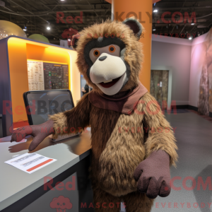 Brun bavian maskot kostume...
