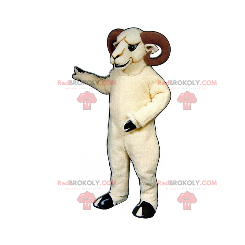 Mascote de carneiro branco - Redbrokoly.com