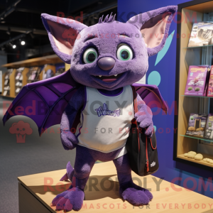 Paars Bat mascottekostuum...
