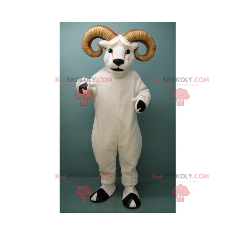 Mascote carneiro branco com chifres grandes - Redbrokoly.com Mascote carneiro branco com chifres grandes - Redbrokoly.com
