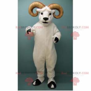 Mascotte ariete bianco con grandi corna - Redbrokoly.com