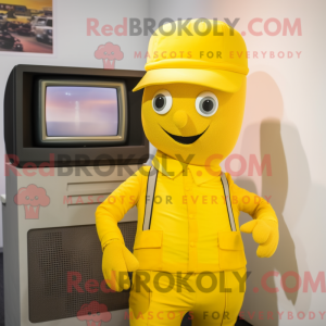 Yellow Television mascot...