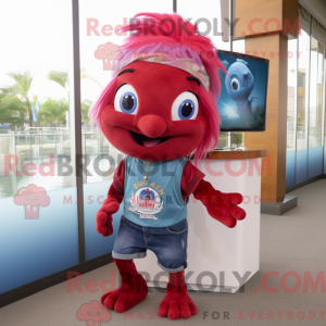 Maroon Betta Fish mascot...
