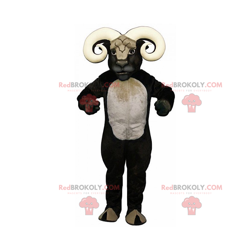 Mascote carneiro preto e branco - Redbrokoly.com