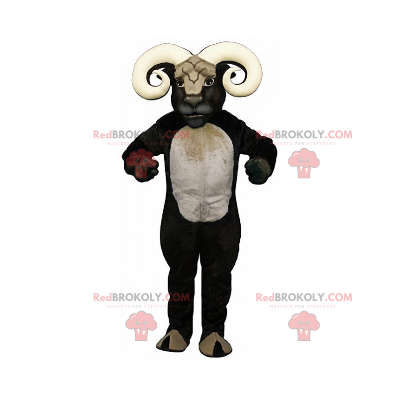 Zwart-wit ram mascotte - Redbrokoly.com