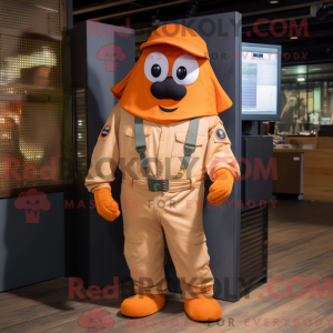 Orange Ghost mascot costume...